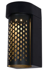 Lucide KIRAN - Wandlamp Buiten - LED - 1x10W 2700K - IP65 - Zwart