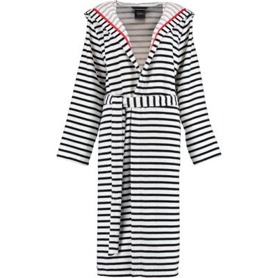 Cawö Cawö Dames Badjas met Capuchon 1243 Schwarz-weiss 36