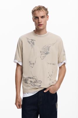 T-shirt met tekeningen van een karper - BLACK - M