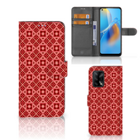 OPPO A74 4G Telefoon Hoesje Batik Rood - thumbnail