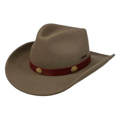 Stetson Tamalo Western Woolfelt Hat Dark Gey Beige-61 / XL
