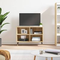 Tv-meubel 69,5x30x50 cm bewerkt hout sonoma eikenkleurig - thumbnail