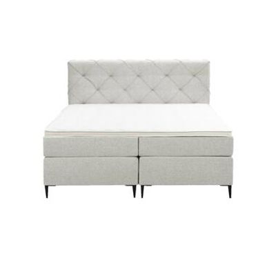 Boxspring Liv geruit - ecru - 160x200 cm - slanke poot - Leen Bakker