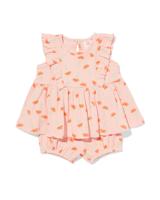 HEMA Newborn Kledingset Rib Bloemen Lichtroze (lichtroze)