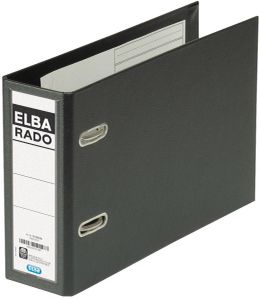 Elba Lever Arch File Rado Plast, 75 mm, for A5 Landscape, PVC Black ringband Zwart