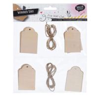 Labels Hout, 8st. Labels Hout, 8st.