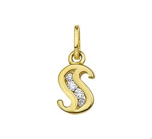 TFT Bedel Letter S Zirkonia Goud