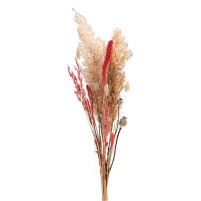 Droogbloemen boeket mix - roze - 45 cm