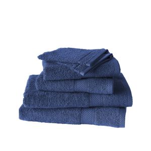 De Witte Lietaer Helene Handdoekenset met washanden Blue Indigo, 6 delig
