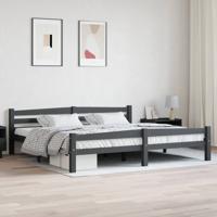 Bedframe massief grenenhout donkergrijs 200x200 cm - thumbnail