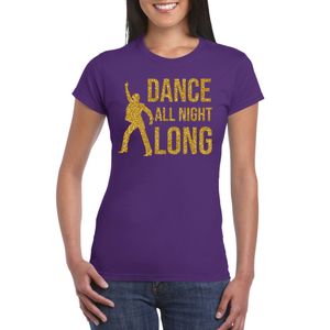 Dance all night long / 70s / 80s t-shirt paars voor dames 2XL  -