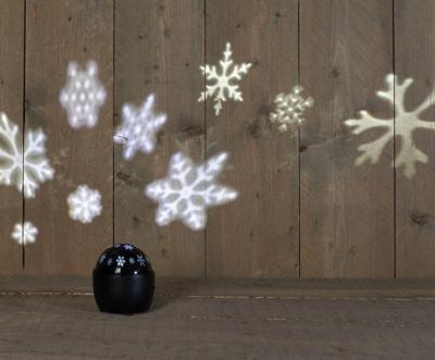 B.o. binnenprojector sneeuwvlok 11.5x13cm led wit 3xaa - Annas collection