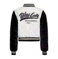 Queen Kerosin Fur College Jacket Wild Cats Black & White-XL