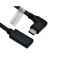 ROLINE Type C Video Kabel, USB-C (DP Alt Mode) Extension Kabel C-C, M/F, zwart, 2 m - thumbnail