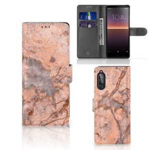 Sony Xperia 10 II Bookcase Marmer Oranje