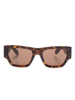 Alexander McQueen Eyewear lunettes de soleil à monture carrée - Marron