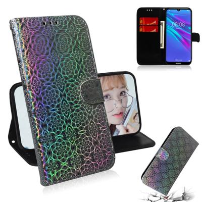 Voor Huawei Y6 2019 effen kleur kleurrijke magnetische Buckle horizontale Flip PU lederen draagtas met houder & kaartsleuven & portemonnee & Lanyard (
