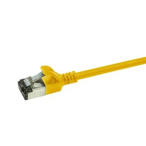 LogiLink CQ9037S RJ45 Netwerkkabel, patchkabel CAT 6A U/FTP 1.00 m Geel Extreem dun, Vlambestendig, Flexibel, Folie afscherming, Halogeenvrij, Snagless,