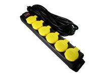 Stopcontacten met klep 6 voudig 5 m Neopreen kabel 3x1,5mm² H07RN-F