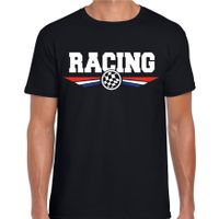 Racing coureur supporter t-shirt met Nederlandse vlag zwart voor heren