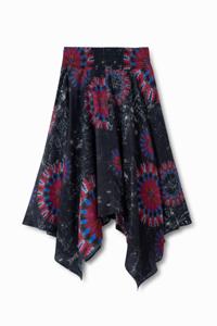 Asymmetrische midirok - BLUE - L