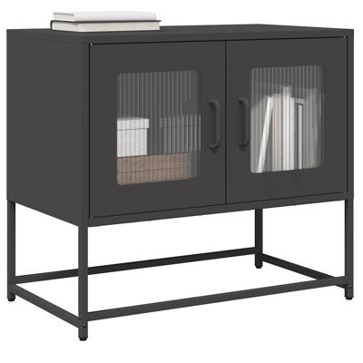 Tv-meubel 68x39x60,5 cm koudgewalst staal zwart