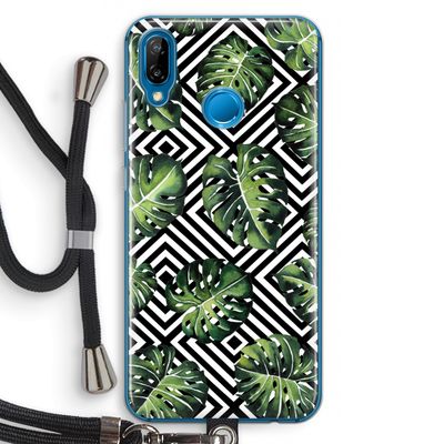 Geometrische jungle: Huawei P20 Lite Transparant Hoesje met koord