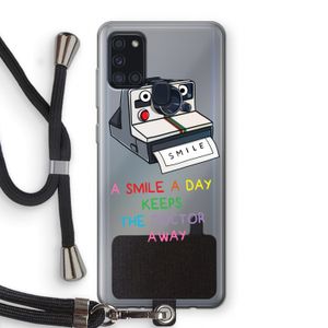 Smile: Samsung Galaxy A21s Transparant Hoesje met koord