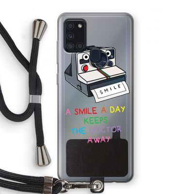 Smile: Samsung Galaxy A21s Transparant Hoesje met koord