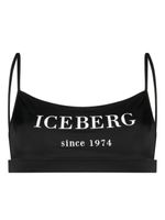 Iceberg haut de bikini Heritage à logo imprimé - Noir