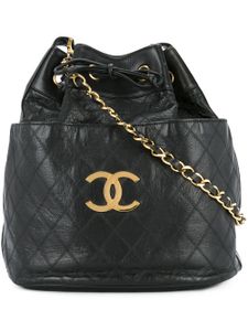 CHANEL Pre-Owned drawstring quilted chain shoulder bag - Noir