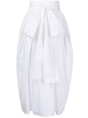 Cecilie Bahnsen jupe mi-longue en coton à design bouffant - Blanc