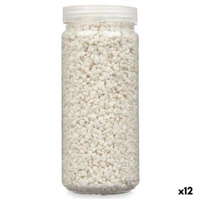 Decoratieve stenen Gift Decor Wit 2 - 5 mm 700 g 6,5 x 15,5 x 6,5 cm 6,2 x 15,3 x 6,2 cm 6,5 x 15,8 x 6,5 cm (12 Stuks)