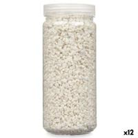 Decoratieve stenen Gift Decor Wit 2 - 5 mm 700 g 6,5 x 15,5 x 6,5 cm 6,2 x 15,3 x 6,2 cm 6,5 x 15,8 x 6,5 cm (12 Stuks)