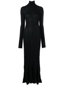 Balenciaga robe longue Godet à col montant - Noir