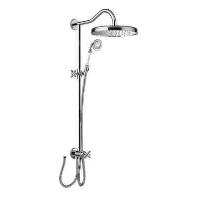 Tres Clasic glijstang set met regendouche 108 cm vintage chroom