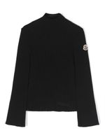 Moncler Enfant pull nervuré à patch logo - Noir