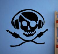 Muursticker piraten DJ - thumbnail