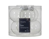 Kerstbal glas d6 cm transparant 6st - Decoris