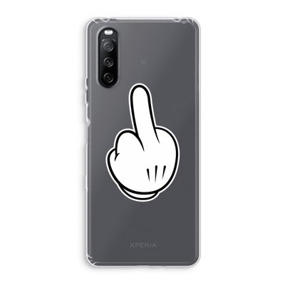 Middle finger white: Sony Xperia 10 III Transparant Hoesje