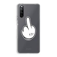 Middle finger white: Sony Xperia 10 III Transparant Hoesje