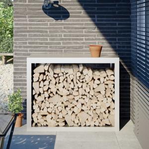 VidaXL Haardhoutrek 100x40x80 cm staal wit