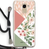 Sweet heaven geometrics: Samsung Galaxy J6 (2018) Transparant Hoesje met koord