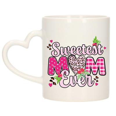 Cadeau koffie/thee mok mama - hartjes oor - liefste mam ooit - 300 ml - Moederdag