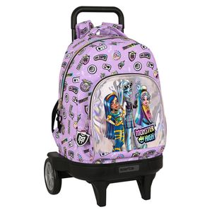 Schoolrugzak met Wielen Monster High Best boos Lila 33 X 45 X 22 cm