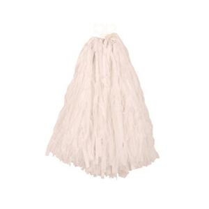 Cheerball - met ringgreep - wit - 28 cm - pompom - Cheerleader verkleed accessoires