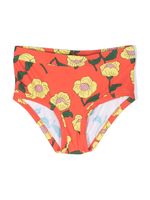 Mini Rodini pantalon de bain Flowers à taille haute - Rouge - thumbnail