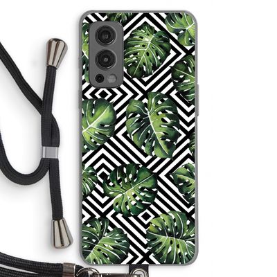 Geometrische jungle: OnePlus Nord 2 5G Transparant Hoesje met koord