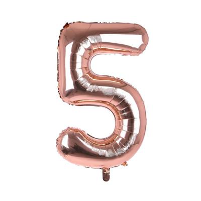 Cijfer Ballon '5' Rosé (100CM)