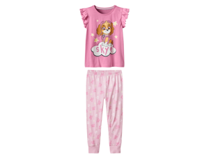 Kinder pyjama met glow-in-the-dark print (Lichtroze, 122/128)